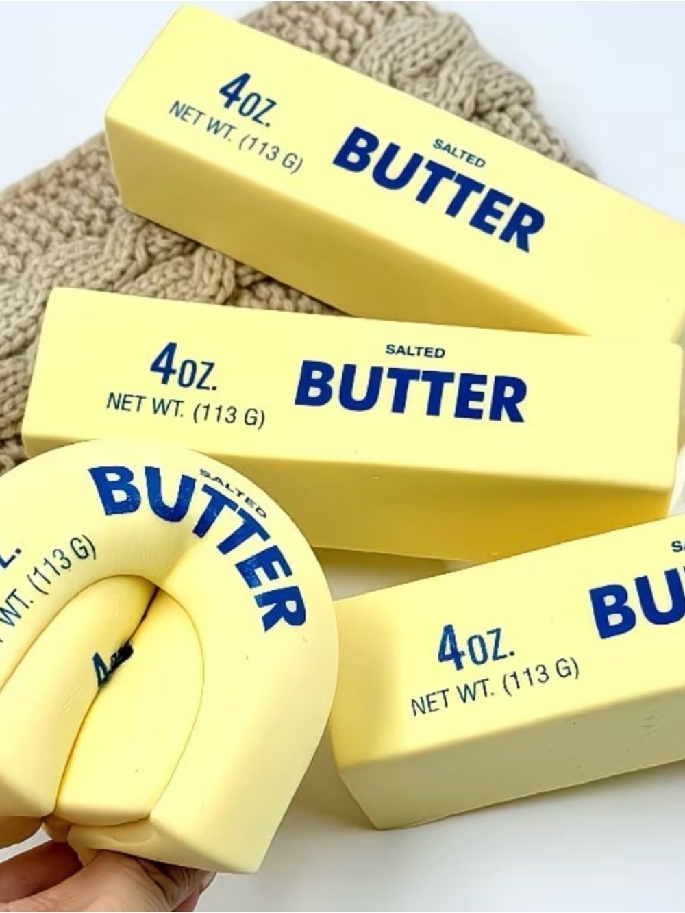 Butter Yellow Squishy Bar with Blue Logo